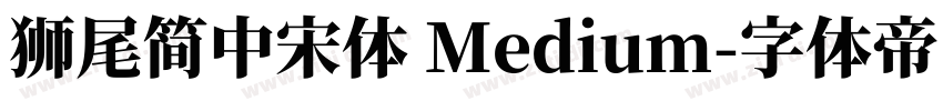 獅尾簡中宋體 Medium字体转换